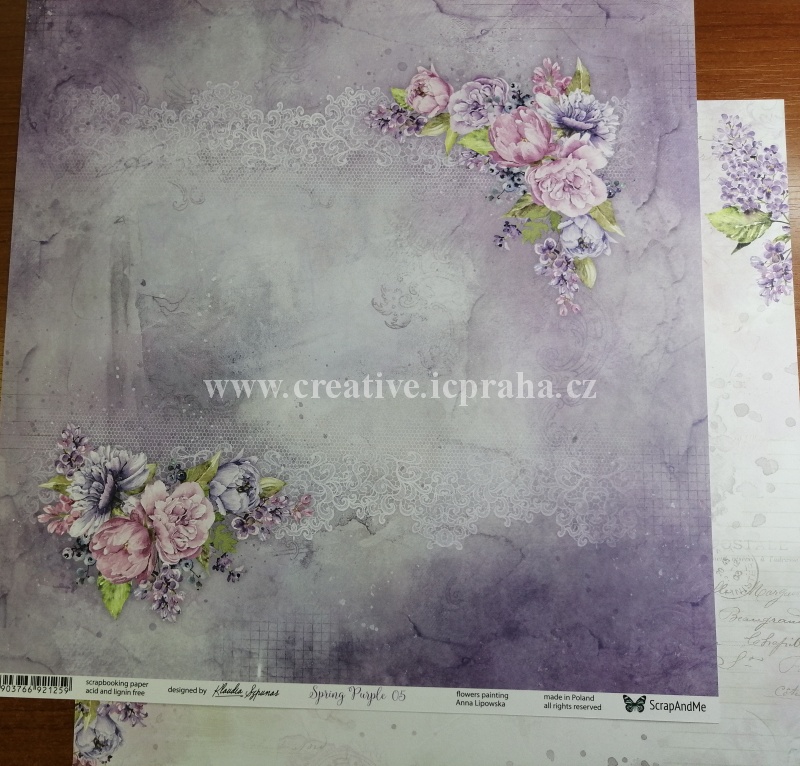 ScrapAndMe Spring Purple 30.5x30.5cm 250g/m2